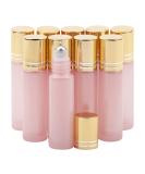 Rowiz 10pcs Essential Oils Roll on Bottles 10ml Refillable Empty Glass Rollerball Bottles with Golden Cap Perfect for Homemade Perfume Fragrance Aromatherapy Oils Pearly Pink - Buy Online on GoSupps.com