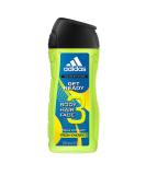 adidas Get Ready 3-in-1 Shower Gel - Sparkling Citrus Fragrance for Body Hair & Face | pH-Friendly | 250 ml - International Shipping Available - Buy Online on GoSupps.com