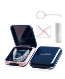 SOLID Orthodontic Retainer Case with Braces Removal Tool - Dark Blue | Dental Mouth Guard Denture Brace Retainer Case for Invisible Braces Correction - Buy Online on GoSupps.com