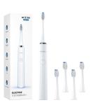 Mitimi Rechargeable Electric Toothbrush with 40000VPM | 5 Modes, Smart Timer, IPX7 Waterproof | Includes 5 Brush Heads | Sonic Toothbrush for Adults - White - Buy Online on GoSupps.com