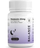 Balance Breens Melatonin 20mg Fast-Dissolve Tablets - Natural Berry Flavor | Non-Habit Forming Sleep Aid for Falling Asleep Faster & Staying Asleep Longer | Non-GMO, Gluten-Free, Vegan - 120 Count - Buy Online on GoSupps.com