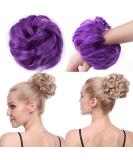 Dark Purple Thick Hair Donut Scrunchie Updo Hairpiece for Wavy Curly Messy Hair - Buy Online on GoSupps.com
