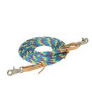 WEAVER Leather Drawstring Reins 3/8 x 8 - Lime Zest Hurricane Blue & Purple Jazz - Premium Equestrian Gear for International Shipping - Buy Online on GoSupps.com