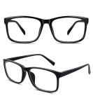CGID CN12 Glasses | Extra Narrow Slim Rectangle Nerd Clear Glasses in Shiny Black - Perfect for International Shipping - Buy Online on GoSupps.com