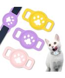 Coholl Protective Cover for Apple AirTag | 3-Piece Silicone Shell for GPS Finder | Anti-Osteet Pet Loop Holder Case for Dogs & Cats | Kids' Yellow Pink Purple Design - Buy Online on GoSupps.com