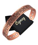 Copper Magnetic Bracelet for Men | Ultra Strength 99% Pure Copper | Adjustable Cuff Bangle | Gift Box | Father's Day & Birthday | Viking Pattern - Buy Online on GoSupps.com