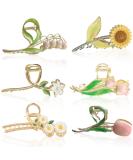 6 Pcs Sunflower & Tulip Metal Hair Clips - Large Floral Hair Accessories for International Shipping - Buy Online on GoSupps.com