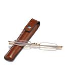 Viseng Ultrad nne Mini-Metall Reading Glasses - Anti Blue Light Compact & Portable Unisex with Case - Gold 3.5 Diopters - Buy Online on GoSupps.com