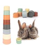 WALLFID 8 PCS Stacking Cups for Rabbits-Bunny Toys for Hiding Food and Playtime Fun BPA-Free Safe Plastic Pet Toys Multi-Coloured and Various Sizes (Morandi Colour) - Buy Online on GoSupps.com