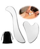 Roinaaid 2 PCs Stainless Steel Gua Sha Set | Body Face Neck Pain Relief & Muscle Relaxation - Buy Online on GoSupps.com