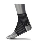 High-Elastic Breathable Ankle Brace for Men & Women | Adjustable Compression Wrap for Plantar Fasciitis Sprain & Joint Pain Relief - Ideal for Sports - Black - Buy Online on GoSupps.com