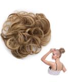 Light Brown & Ash Blonde Messy Updo Scrunchie Hair Bun Extension - Curly Hair Ribbon Ponytail Chignon - Buy Online on GoSupps.com