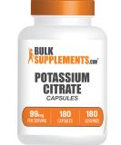 BulkSupplements.com Potassium Citrate Capsules - Potassium 99mg - Potassium Citrate Supplement - Potassium Pills - Potassium Supplement - 1 Potassium Capsule per Serving (180 Capsules) - Buy Online on GoSupps.com