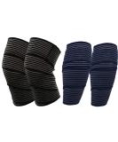 Buy Elastic Compression Knee Bandage - 2 Pairs Adjustable Leg Brace for Sports | Relieve Joint Pain & Prevent Stiffness | Gym Accessories - Buy Online on GoSupps.com