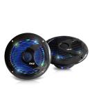 Pyle 6.5'' Dual Marine Speakers - IP44 Waterproof Outdoor Stereo System with LED Lights, 150W Power - PLMR6LEB (Black) - 1 Pair - Buy Online on GoSupps.com