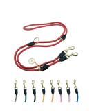 Hundeleine 3M Velvetier - Adjustable Paracord Dog Leash for Large & Medium Dogs | Durable Nylon Double Linen with 2 Carabiners | Milano Red - Buy Online on GoSupps.com
