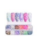 Leeqbcr Nail Art Sequins - 1 Box of 12 Grille Accessories for DIY Nail Art Decoration & Crafts - Buy Online on GoSupps.com