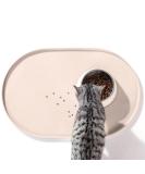 Conlun Dog Bowl Pad - BPA-Free Silicone Mat for Cats & Dogs 60x40 cm High Edges to Prevent Spills Beige - Buy Online on GoSupps.com