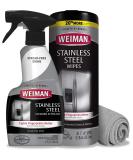 Weiman Stainless Steel Cleaner Kit - Fingerprint Resistant, Removes Residue, Water Marks and Grease from Appliances - Works Great on Refrigerators, Dishwashers, Ovens, and Grills - Packaging May Vary - Buy Online on GoSupps.com