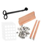 100Pcs Natural Wooden Candle Wicks with Trimmer for DIY Candle Making - 5.1 X 0.51inch - Buy Online on GoSupps.com