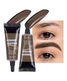 2 Pcs Waterproof Thickening Brow Mascara for Dark Hair | High Color Rendering Brow Gel with Eyebrow Brush | 48H Semi-Permanent Tinted - Dark Brown - Buy Online on GoSupps.com