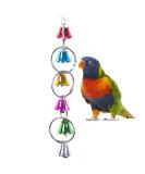 Colourful Ringer Bells Swing Toy for Bird Parrot African Greys Macaw Budgies Parakeet Cockatiels Cockatoo Conure Lovebird Finch Cage Perch - Buy Online on GoSupps.com
