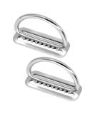 Dawitrly 2Pack Weight Belt Keeper 5cm/2'' Stainless Steel Serrated Scuba Diving Weight Belt Retainer Stopper with D Ring for Dive Gear and BCD Accessories - Buy Online on GoSupps.com