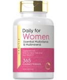 Women's Multivitamin 365 Tablets | Essential Vitamin and Mineral Supplement | Non-GMO Gluten Free by Carlyle - Buy Online on GoSupps.com