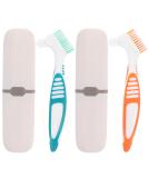 Shop Gatuida Travel Toothbrush - Portable Toothbrush Case with Double-Sided Bristles & Hand Cleaning Brush for Prostheses | Essential Travel Accessories - Buy Online on GoSupps.com