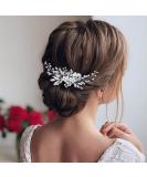 Latious Pearl Bride Wedding Hair Comb - Silver Crystal Bridal Hair Piece - Buy Online on GoSupps.com