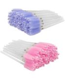 200 Eyelash Brushes Set | Eyelash Extension & Eyebrow Application Tools | Makeup Brush Kit for Beauty Salons & Home Use | Pink & Light Violet - Buy Online on GoSupps.com