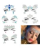 Mermaid Face Jewels Glitter Set - Halloween Rhinestone Rave Festival Stickers - Buy Online on GoSupps.com
