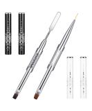 2PCS Dual-Ended Nail Art Brush Set | Professional Builder Gel & French Tip Brushes | Rhinestone Handle for Stunning Nail Designs - Buy Online on GoSupps.com