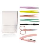 Duuclume 7-Part Eyebrow Tweezers Set | Precision Eyebrow Razor Brush & Scissors for Perfect Shape | Facial Hair Removal Tool with Travel Case - Buy Online on GoSupps.com