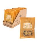 Healthy Snacks by Pep & Lekker - Baked Seed Snacks - Cumin & Linseed (12 x 30g) - Plant-Based Snacks - No Added Sugar - High Fibre - Vegan - Buy Online on GoSupps.com