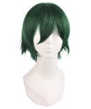 MapofBeauty Men's Forest Green Cosplay Costume Short Straight Wig | Dark Green Hairpiece for Anime & Halloween - Buy Online on GoSupps.com