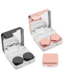 Beautyflier 2 Pack Contact Lens Case - Portable Travel Kit with Applicator Remover Tool & Mirror - Ideal for Colored Lenses (Black+Rose Gold - Buy Online on GoSupps.com
