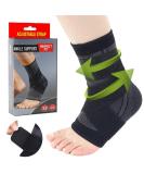 Adjustable Ankle Braces for Men & Women - Foot Compression Sleeve for Sprains Plantar Fasciitis Achilles Tendonitis - Large Black Foot Wraps - Buy Online on GoSupps.com