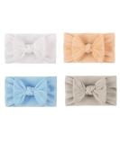 Shop 4-Piece Baby Hair Bands | Handmade Nylon Elastic Turban Headbands for Toddlers & Infants - Buy Online on GoSupps.com