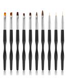 10 PCS Gel Nail Brush Set - Professional Acrylic Gel Brushes for Nail Art & UV Gel Applications | Essential Nail Accessories - Buy Online on GoSupps.com