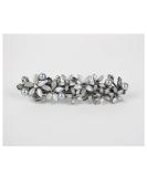 Elegant Flower Bloom Barrette with Rhinestone and Pearl Decoration in Light Grey - Buy Online on GoSupps.com