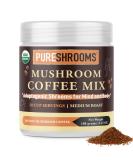 PureShrooms Mushroom Instant Coffee - Nootropic Adaptogen Blend with Lion's Mane, Reishi & Cordyceps - Natural Energy Boost with No Jitters - Sugar-Free & Preservative-Free - Buy Online on GoSupps.com