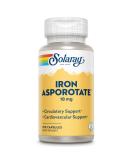 Solaray Iron Asporotate Capsules 18mg | 100 Count - Premium Iron Supplement - Buy Online on GoSupps.com