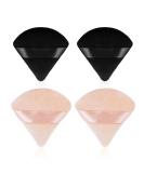 Sibba 4 PCS Triangle Powder Puffs - Washable & Reusable Makeup Sponges for Face & Body - Soft Plush Powder Sponge for Wet/Dry Makeup - Black&Nude - Buy Online on GoSupps.com