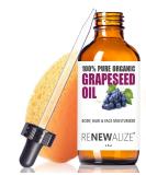 Buy Organic Grapeseed Oil - Anti-Aging Moisturizer & Facial Cleanser | Unrefined Cold Pressed | 4 oz Glass Bottle | Reduces Wrinkles & Stretch Marks - International Shipping Available - Buy Online on GoSupps.com