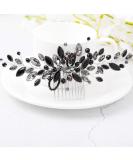 Unicra Bride Wedding Hair Combs Black Delicate Opal Crystal Bridal Headpieces Hair Accessories for Women and Girls (Black) - Buy Online on GoSupps.com