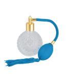 Housoutil Vintage Perfume Bottle 3.4oz - Refillable Glass Spray Bottle with Long Tassel for Home Decor & Cocktails - Elegant Blue Design - Buy Online on GoSupps.com