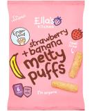 Ella's Kitchen Organic Strawberry & Banana Melty Puffs - 4 x 20g | Healthy Baby Snacks - Buy Online on GoSupps.com