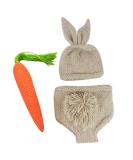 IMEKIS Newborn Easter Bunny Photography Prop Costume Set for Baby Boy/Girl | Crochet Knit Hat, Diaper Cover, Carrot | 1st Birthday Outfit - Buy Online on GoSupps.com