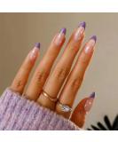 Sethexy Abstract Almond Shape False Nails - 24 PCS Purple Swirl Press-On Acrylic Nails for Women & Girls - Buy Online on GoSupps.com
